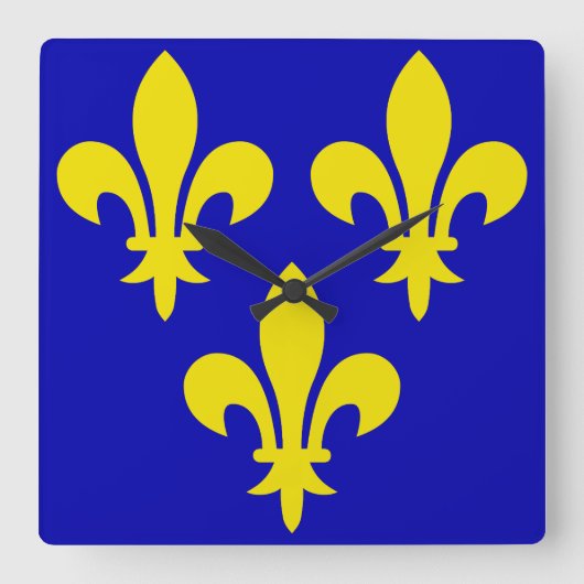 De middeleeuwse vlag van Frankrijk Vierkante Klok (Voorkant)