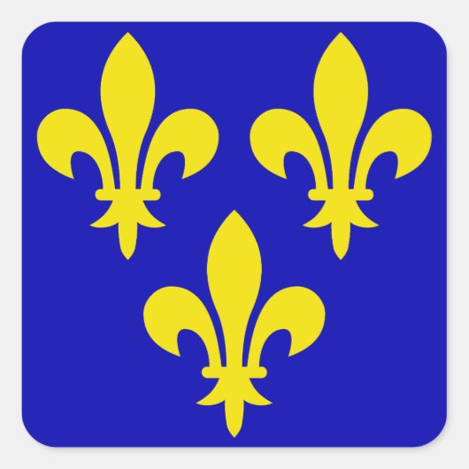 De middeleeuwse vlag van Frankrijk Vierkante Sticker (Voorkant)