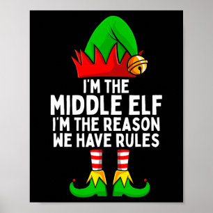 De middelste elf bijpassende familie kerst poster