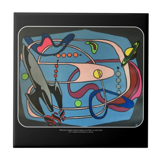 De Midden-Century Mod Space is het schilderij van  Tegeltje (Voorkant)