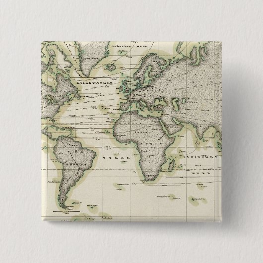 De middenbarometer vierkante button 5,1 cm (Voorkant)