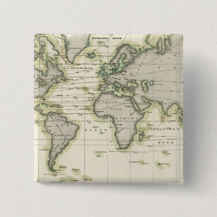 De middenbarometer vierkante button 5,1 cm