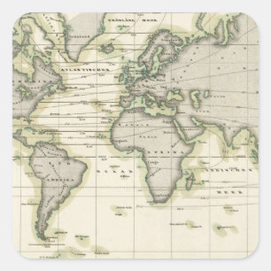 De middenbarometer vierkante sticker