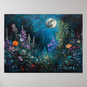 De Middennachtbloei: Een Lichtgevende Nocturne Poster