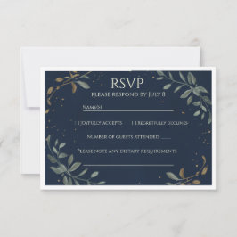 De Middernacht Gala Marine Huwelijks RSVP Kaartje