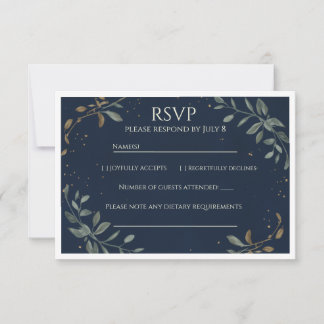 De Middernacht Gala Marine Huwelijks RSVP Kaartje