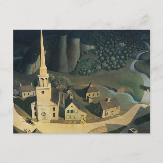 De middernacht van Paul Revere door Grant Wood Briefkaart (Voorkant)