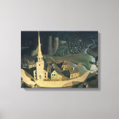 De middernacht van Paul Revere door Grant Wood Canvas Afdruk (Voorkant)