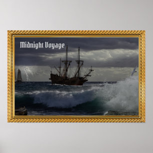De middernachtelijke tocht in het maanlicht poster
