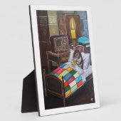 De Midnight Broadcast Schilderij van Alfred Fox Fotoplaat (Zijkant)