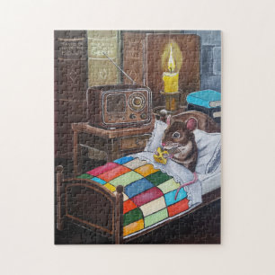 De Midnight Broadcast-schildering van Alfred Fox Legpuzzel