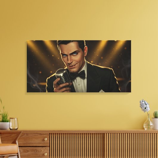 De Midnight Crooner uitgerekt canvas (Insitu (Woonkamer))
