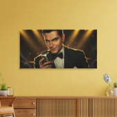 De Midnight Crooner uitgerekt canvas Afdruk (Insitu (Woonkamer))