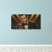 De Midnight Crooner uitgerekt canvas Afdruk (Insitu (Houten vloer))
