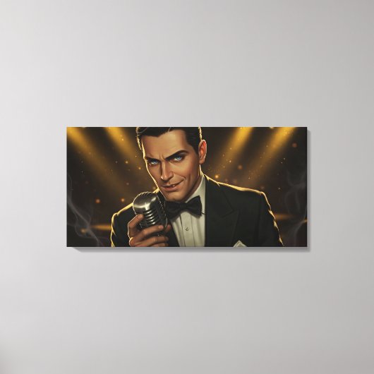 De Midnight Crooner uitgerekt canvas Afdruk (Voorkant)