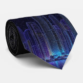 De "Midnight Cyber-City" stropdas (Opgerold)