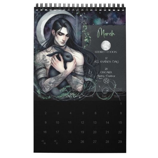 De Midnight Garden 2025 heidense kalender (Mar 2026)