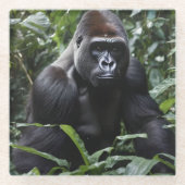 De Midnight Gorilla King: Monarch van het bos Glazen Onderzetter (Voorkant)