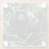 De Midnight Gorilla King: Monarch van het bos Glazen Onderzetter (Achterkant)