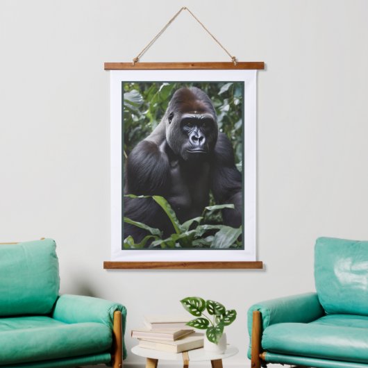 De Midnight Gorilla King: Monarch van het bos Hangend Wandkleed (Woonkamer)