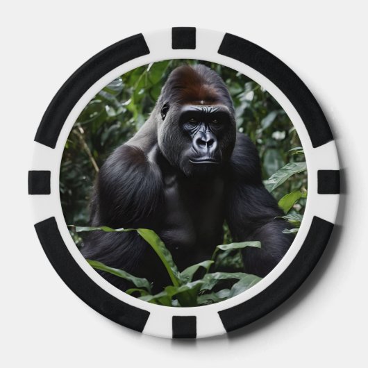 De Midnight Gorilla King: Monarch van het bos Poker Chips (Voorkant)