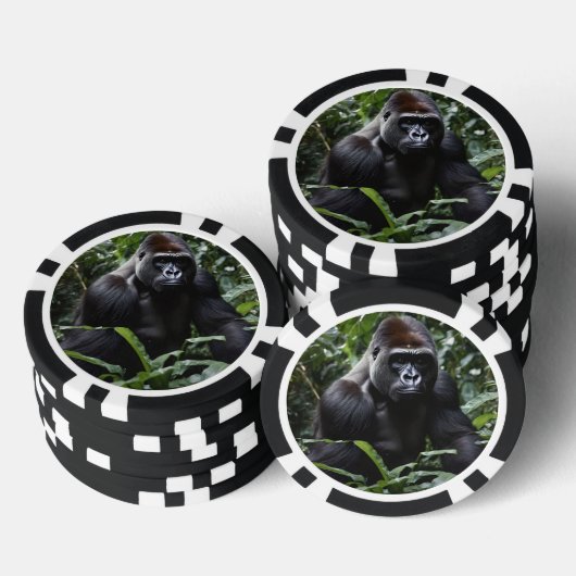De Midnight Gorilla King: Monarch van het bos Poker Chips (Opstapeling)