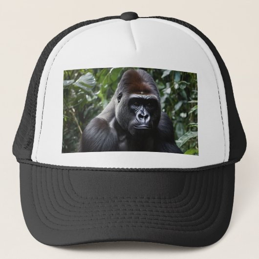 De Midnight Gorilla King: Monarch van het bos Trucker Pet (Voorkant)