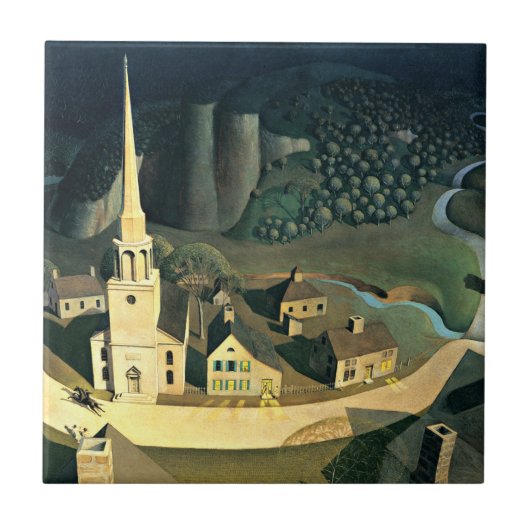 De Midnight Ride van Paul Revere Tegeltje (Voorkant)