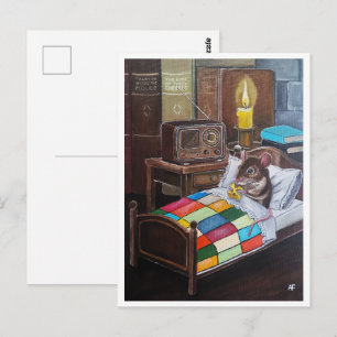 De Midnight-uitzending Schilderij van Alfred Fox Briefkaart