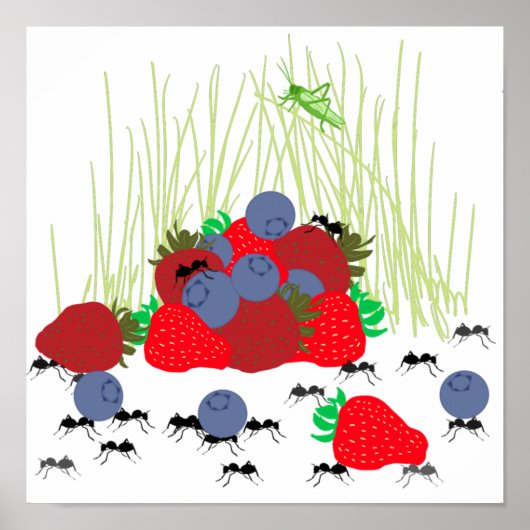 De Mier en de Sprinkhaan Poster (Voorkant)