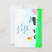 De mieren gaan één na één uitnodiging marcheren (Achterkant)