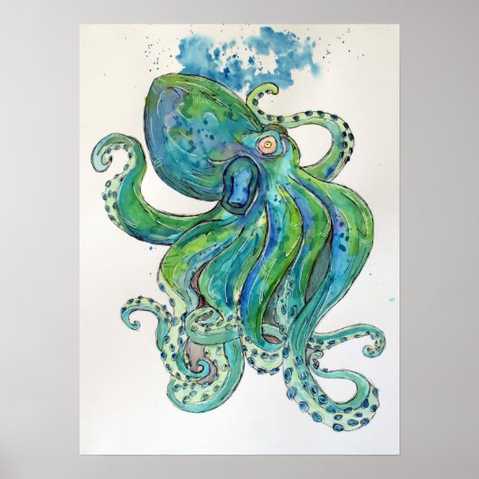 De Mighty Green Kraken Poster (Voorkant)
