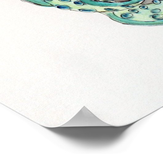 De Mighty Green Kraken Poster (Hoek)