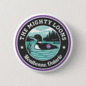 De Mighty Loons Paarse Knop Ronde Button 5,7 Cm (Voorkant)