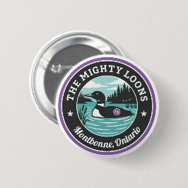 De Mighty Loons Paarse Knop Ronde Button 5,7 Cm