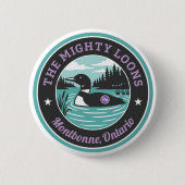 De Mighty Loons Teal Knop Ronde Button 5,7 Cm (Voorkant)