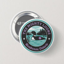 De Mighty Loons Teal Knop