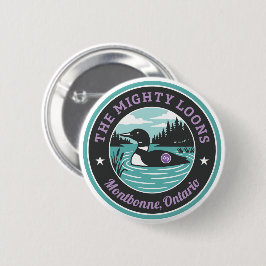 De Mighty Loons Teal Knop Ronde Button 5,7 Cm