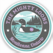 De Mighty Loons Turquoise Sticker (Voorkant)