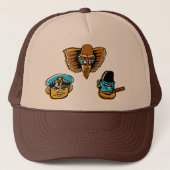 De Mighty Monkey Mannen Trucker Hat Trucker Pet (Voorkant)