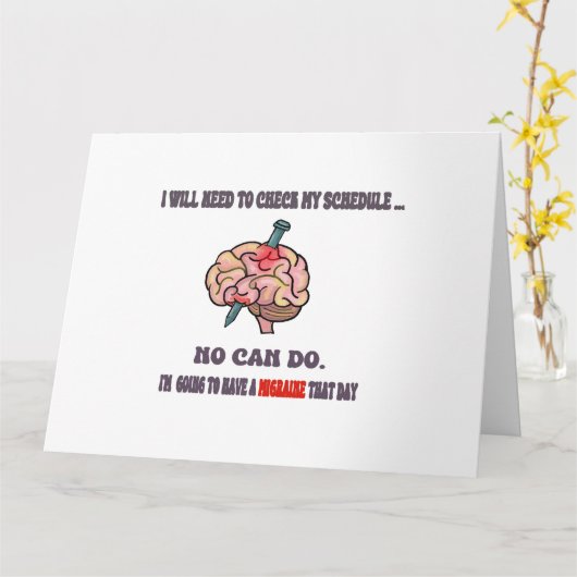 De migraine-uitvlucht!  Sociale interactie vermijd Kaart (Gele Bloem)