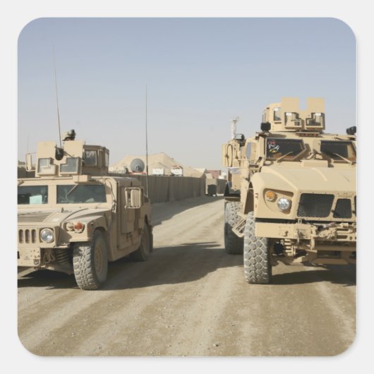 De mijnbestendige hinderlaag is beschermd vierkante sticker (Voorkant)