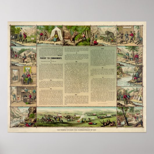 De mijnwerkers pionier tien geboden van 1849 poster (Voorkant)