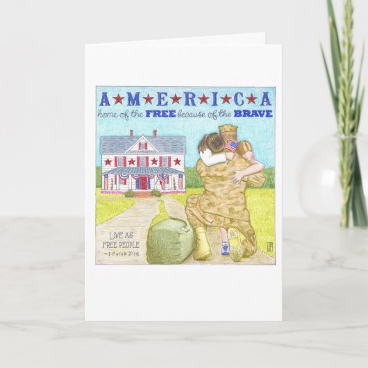 De Militair van Amerika dankt u kaardt Bedankkaart (Voorkant)