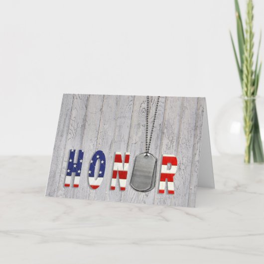 De militaire Eer van de Labels van de Hond Bedankkaart (Voorkant)