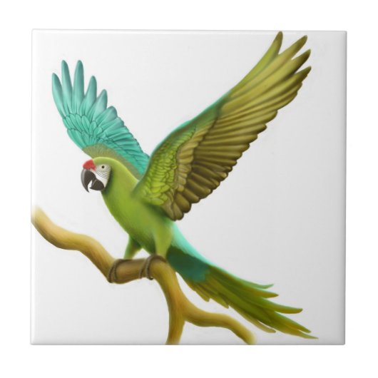 De militaire Macaw Parrot Tile Tegeltje (Voorkant)