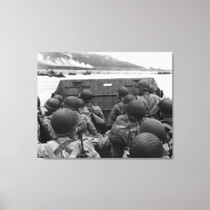 De Militairen van de D-dag in een Boot Higgins Canvas Afdruk