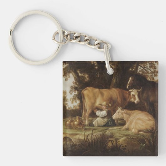 De Milkmaid Aelbert Cuyp Sleutelhanger (voorkant)