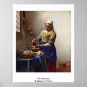 De Milkmaid. Door Johannes Vermeer Poster (Voorkant)