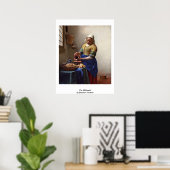 De Milkmaid. Door Johannes Vermeer Poster (Thuiskantoor)